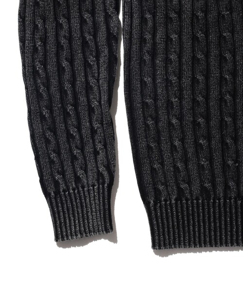 ブラック ケーブル編み ポロシャツ ブラック ケーブル編み ポロシャツ