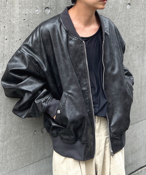 MandO（エムオー） ブルゾン アウター ヴィンテージライクレザー