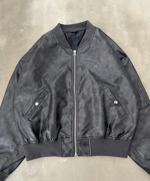 MandO（エムオー） ブルゾン アウター ヴィンテージライクレザー
