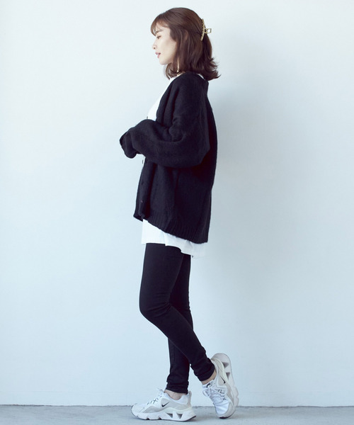 Y’s 17AW 変形シルエット ドロップショルダー モヘア カーディガン ドロップショルダーモヘヤタッチニットカーディガン[ws11