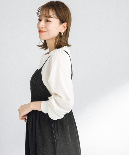 tシャツ 「WEB限定」パフスリーブコンビプルオーバー レディース