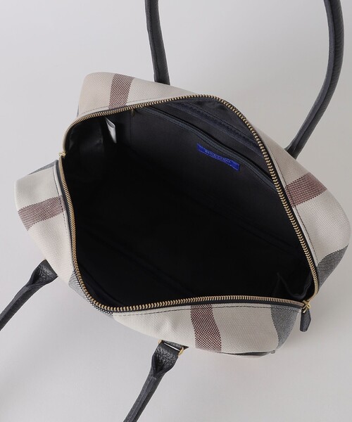 BURBERRY BLUE LABEL ボストンバッグ キャンバス レザー 中古・古着