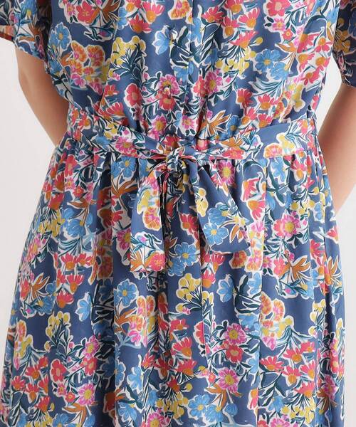 LAURA ASHLEY ワンピース 「WEB限定／洗える」ハニーボーン柄