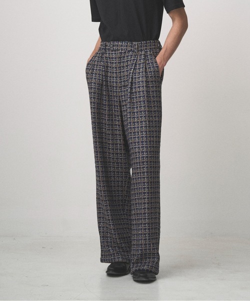 Juha（ユハ） スラックス 2TUCK WIDE SUMMER TWEED PANTS メンズ