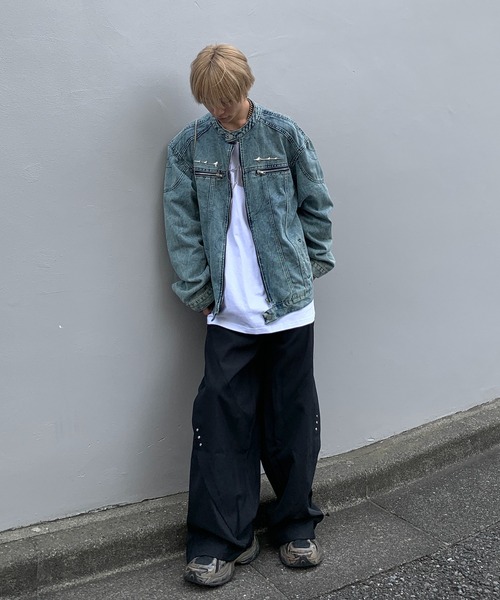 lilful デニムジャケット gジャン シルバーアクセント ケミカル