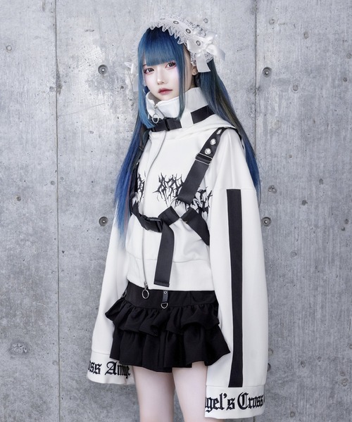 Amilige（アミリージュ） パーカー ショートZIPベルトハーネス付き