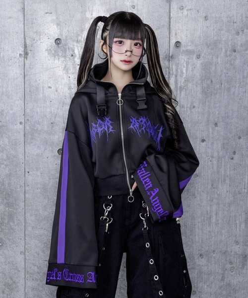 Amilige（アミリージュ） パーカー ショートZIPベルトハーネス付き