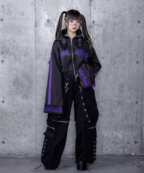 Amilige（アミリージュ） パーカー ショートZIPベルトハーネス付き