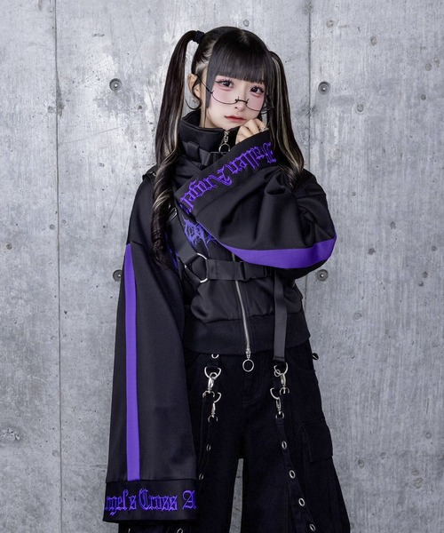 Amilige（アミリージュ） パーカー ショートZIPベルトハーネス付き