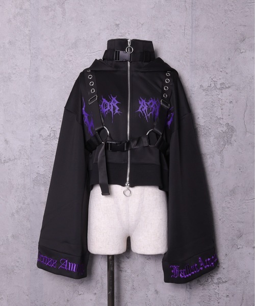 Amilige（アミリージュ） パーカー ショートZIPベルトハーネス付き