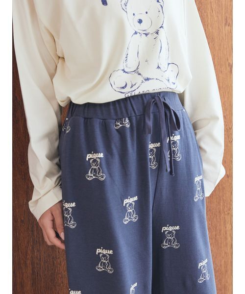 パジャマ ルームウェア 「UNISEX」総柄ロングパンツ レディース | gelato pique | 08