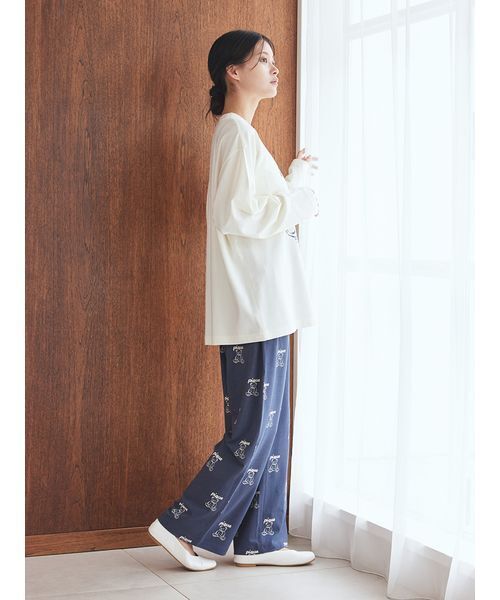 パジャマ ルームウェア 「UNISEX」総柄ロングパンツ レディース | gelato pique | 12