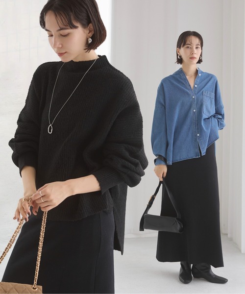 ANGIE セットアップ 「2点セット」ハイネックワイドニット＆スカート