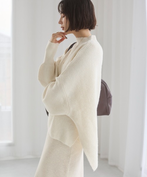 ANGIE セットアップ 「2点セット」ハイネックワイドニット＆スカート