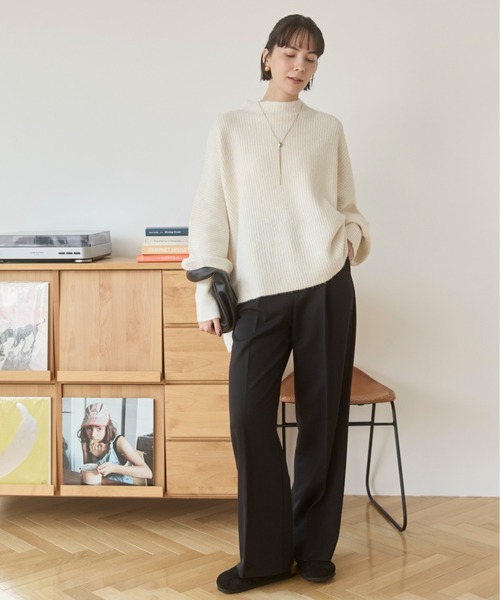 ANGIE セットアップ 「2点セット」ハイネックワイドニット＆スカート