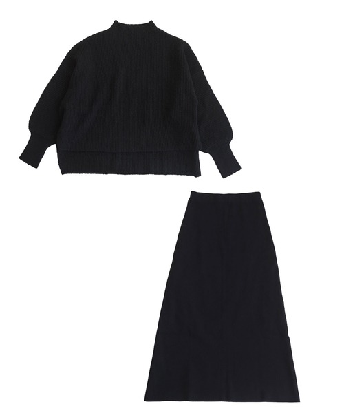 ANGIE セットアップ 「2点セット」ハイネックワイドニット＆スカート