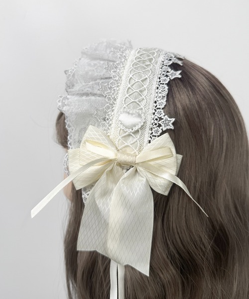 MAISON SELECT 9C37 星レース ボリュームフリル リボン プリンセス