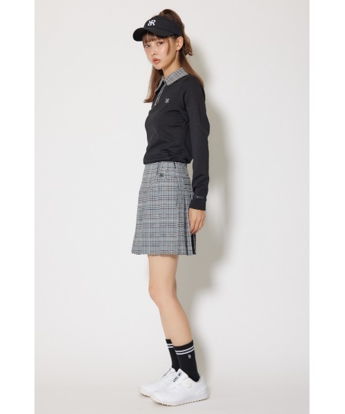 新発売！【RIENDA GOLF】襟付きコンパクトトップス 秋服 冬服　柄WHT 新発売！【RIENDA GOLF】襟付きコンパクトトップス 秋服 冬服 柄WHT