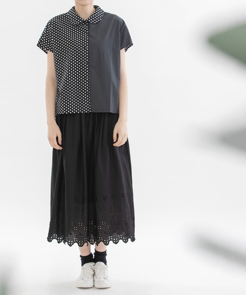 「nop de nod」 半袖シャツ 3 スミクロ レディース_画像3