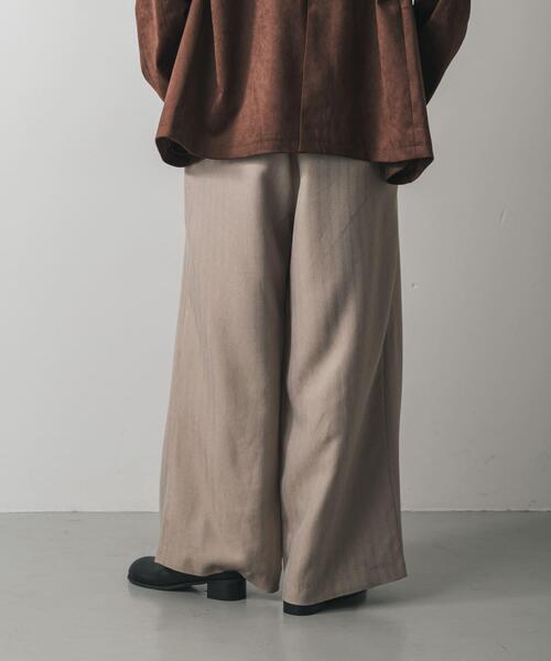 SENSE OF PLACE by URBAN RESEARCH ワイドパンツ パンツ ヘリンボーン