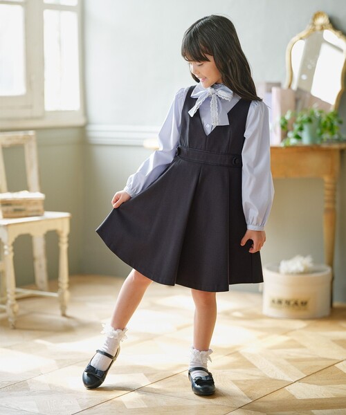 組曲（KUMIKYOKU） ブラウス シャツ 「110-140cm」 レースリボンタイ