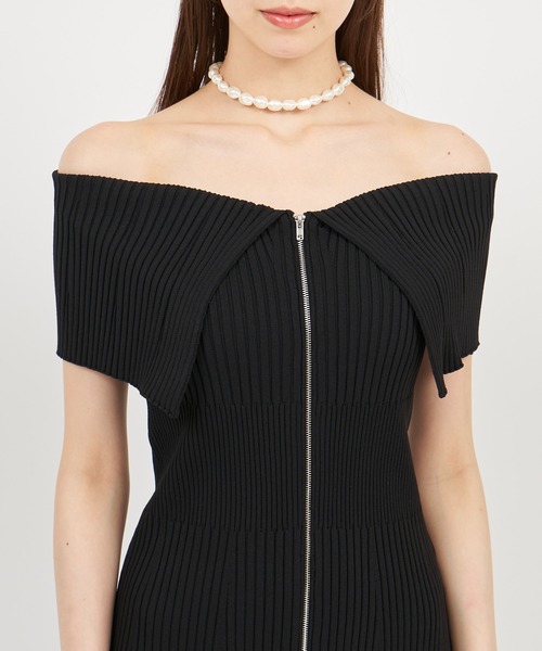 「ROYAL PARTY」 ノースリーブワンピース SHORT ブラック レディース_画像4