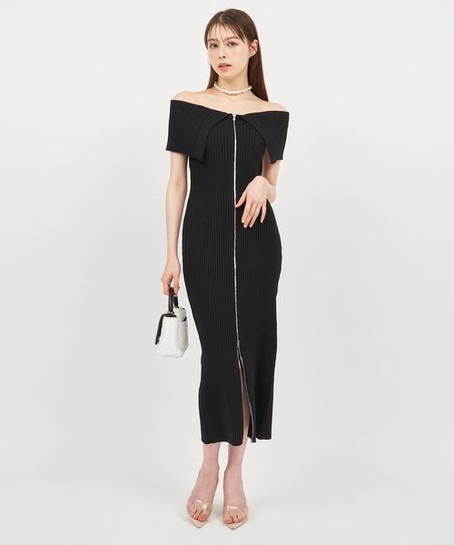 「ROYAL PARTY」 ノースリーブワンピース SHORT ブラック レディース_画像9