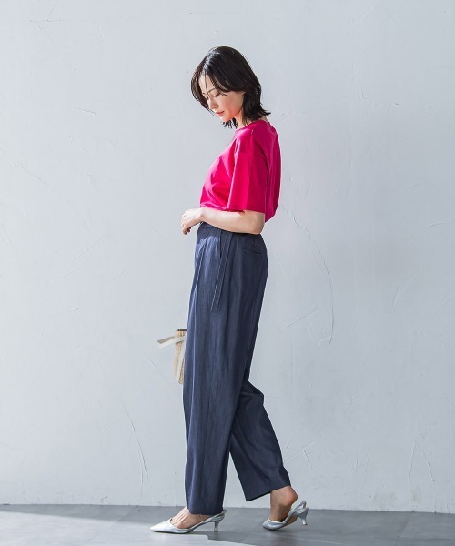 「LAUTREAMONT」 半袖カットソー 9号 ブルー レディース_画像4