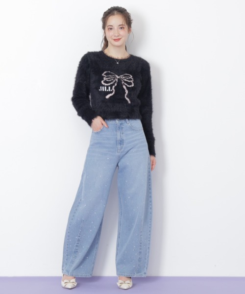 新品タグ付JILL by JILL STUART ビジュー付デニムパンツ（M） JILL by JILL STUART（ジルバイジルスチュアート） ジーンズ デニム