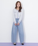 ジーンズ デニム デニムパンツ ビジュートッピ...の詳細画像5
