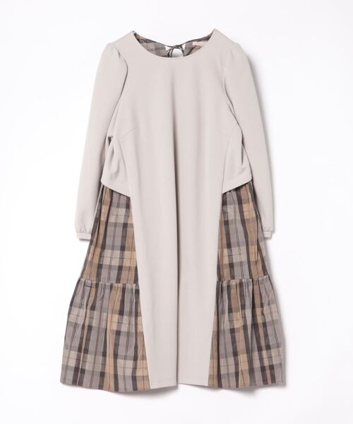 Rose Tiara（ローズティアラ） 7分袖ワンピース 46 グレー レディース