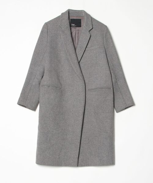 Plage プラージュ ウール混 グレー ロングチェスターコート 38 plage（プラージュ） チェスターコート 38 グレー レディース