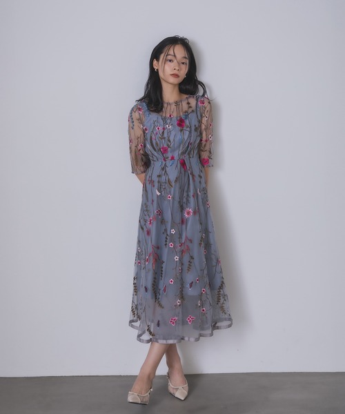 Rose of Sharon ドレス 花柄刺繍シアードレス : ZOZOTOWN Yahoo!店