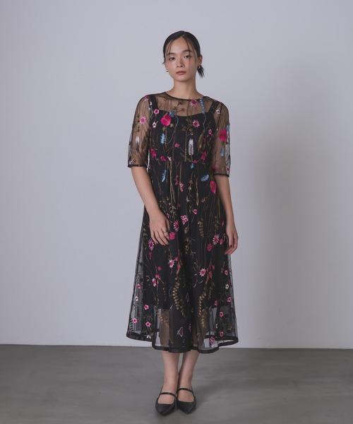Rose of Sharon ドレス 花柄刺繍シアードレス : ZOZOTOWN Yahoo!店