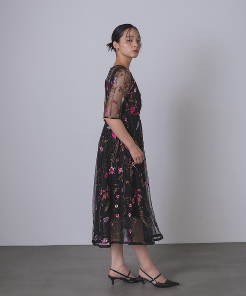 Rose of Sharon ドレス 花柄刺繍シアードレス : ZOZOTOWN Yahoo!店