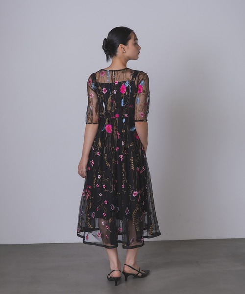 Rose of Sharon ドレス 花柄刺繍シアードレス : ZOZOTOWN Yahoo!店