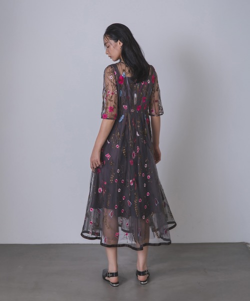 Rose of Sharon ドレス 花柄刺繍シアードレス : ZOZOTOWN Yahoo!店