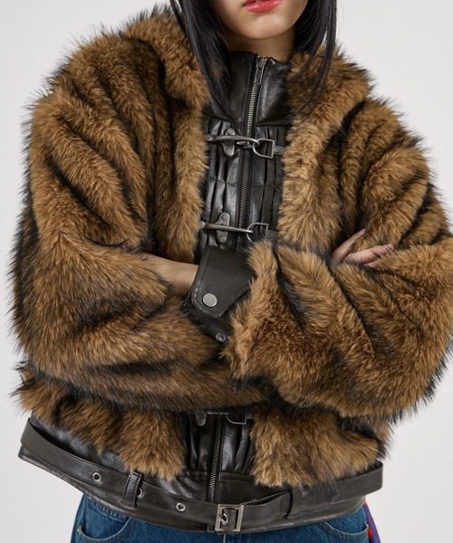 FTW ブルゾン アウター 「UNISEX」LEATHER POINT FUR BLOUSON