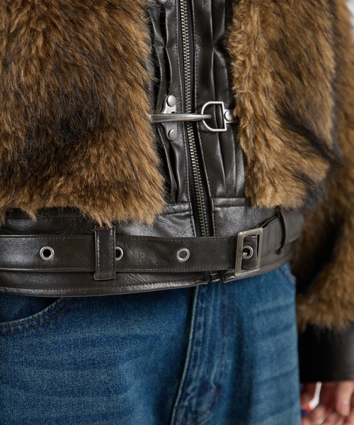 FTW ブルゾン アウター 「UNISEX」LEATHER POINT FUR BLOUSON