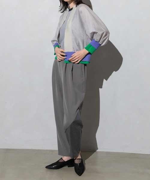 「MARECHAL TERRE」 7分袖ブラウス MEDIUM ネイビー レディース_画像9