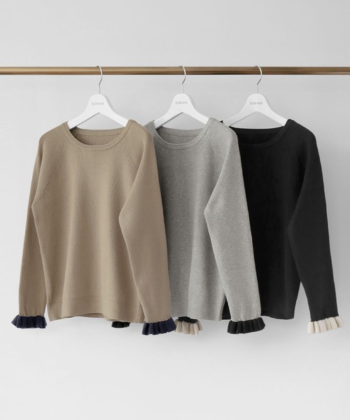 「ELFRANK」 長袖ニット FREE ブラック レディース_画像2