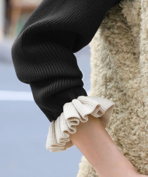 「ELFRANK」 長袖ニット FREE ブラック レディース_画像6