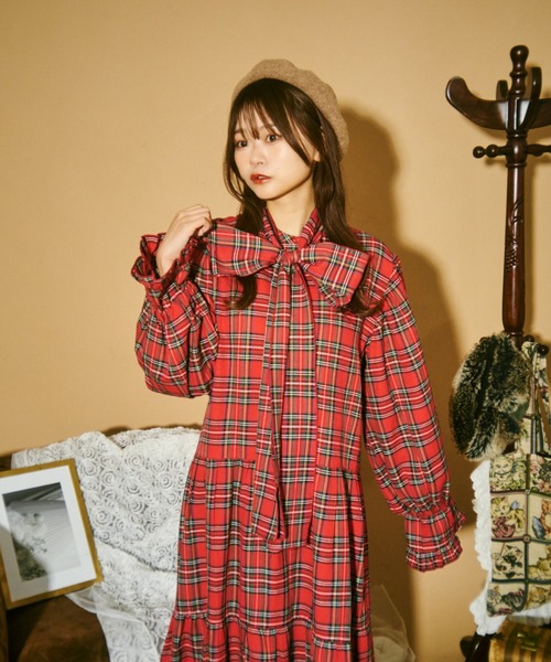 「kutir」 長袖ワンピース MEDIUM レッド レディース_画像5