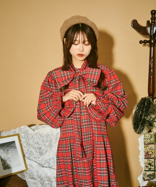 「kutir」 長袖ワンピース MEDIUM レッド レディース_画像6