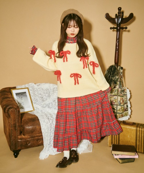 「kutir」 長袖ワンピース MEDIUM レッド レディース_画像8