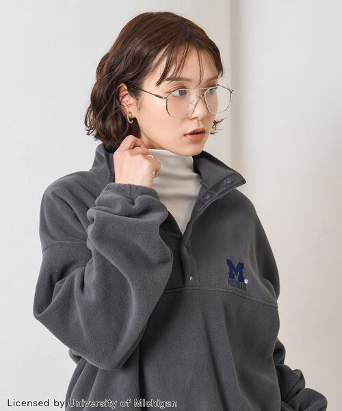 FREAK'S STORE（フリークスストア） カレッジロゴ フリース スナップ