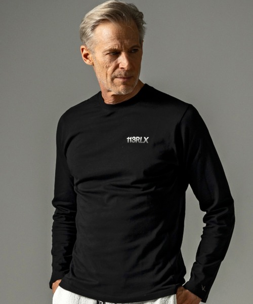 「1piu1uguale3 RELAX」 長袖Tシャツ MEDIUM ブラック メンズ_画像9