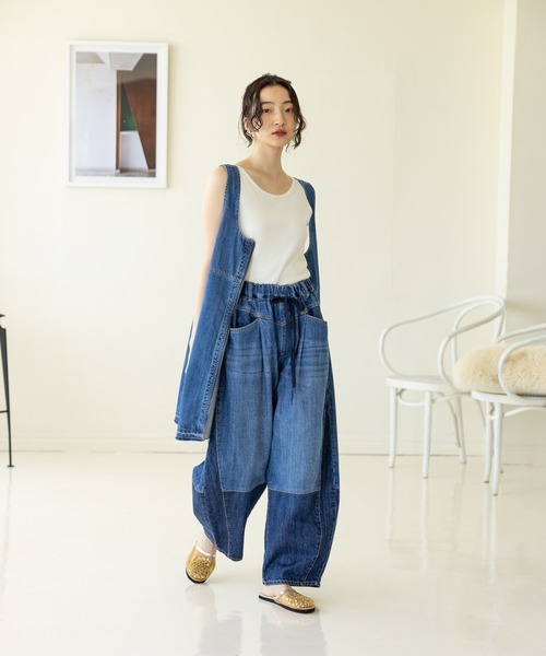 ニココ niko and…（ニコアンド） デニムパンツ LARGE インディゴブルー