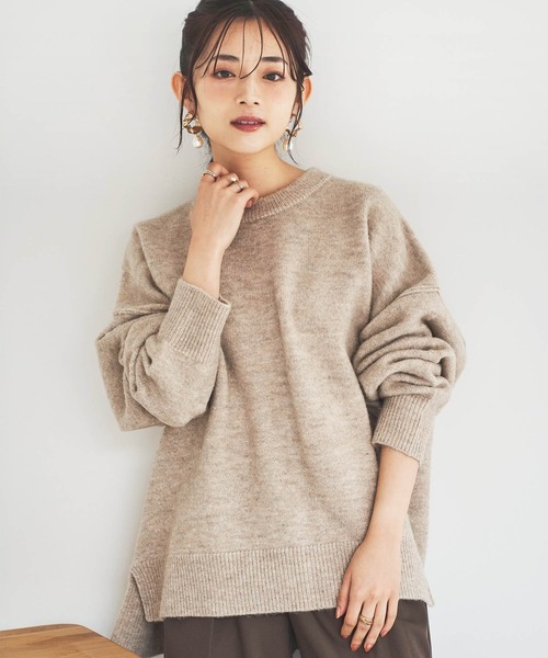 「mil」 長袖ニット ONE SIZE モカ レディース_画像6