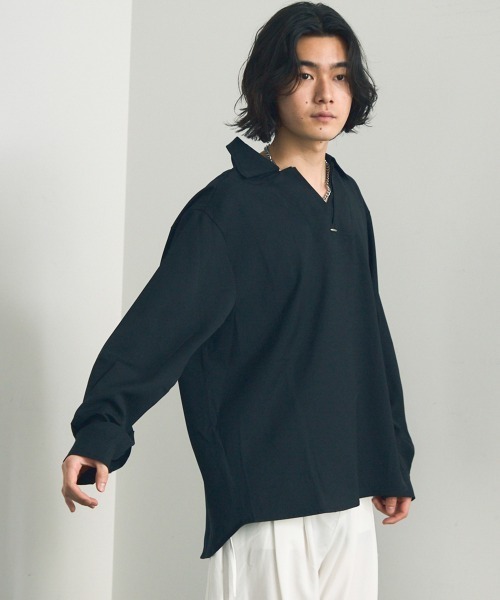 「Shoowtime」 長袖シャツ MEDIUM ブラック メンズ_画像5